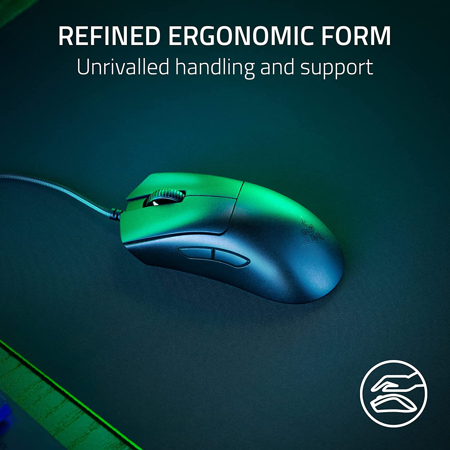 Razer DeathAdder V3 Wired Gaming Mouse: 59g Ultra Lightweight - Pro 30K Optical Sensor - Fast Optical Switches Gen-3-8K Hz HyperPolling - 6 Programmable Buttons - Ergonomic - Speedflex Cable - Black
